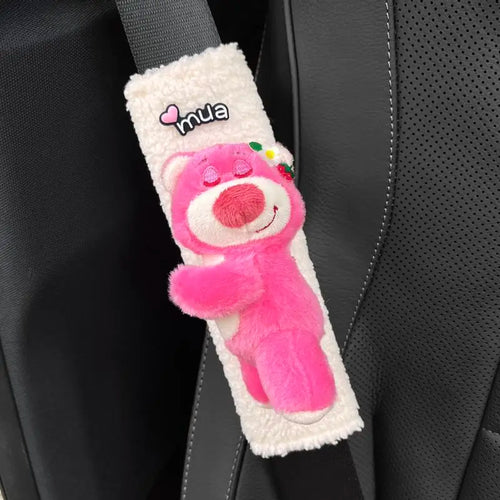 Lotso Sicherheitsgurtabdeckung – plüschig mit gelber Blume
