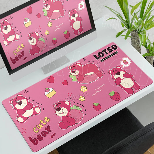 Tappetino per Mouse Lotso - Orsetto Carino, fragole e torta