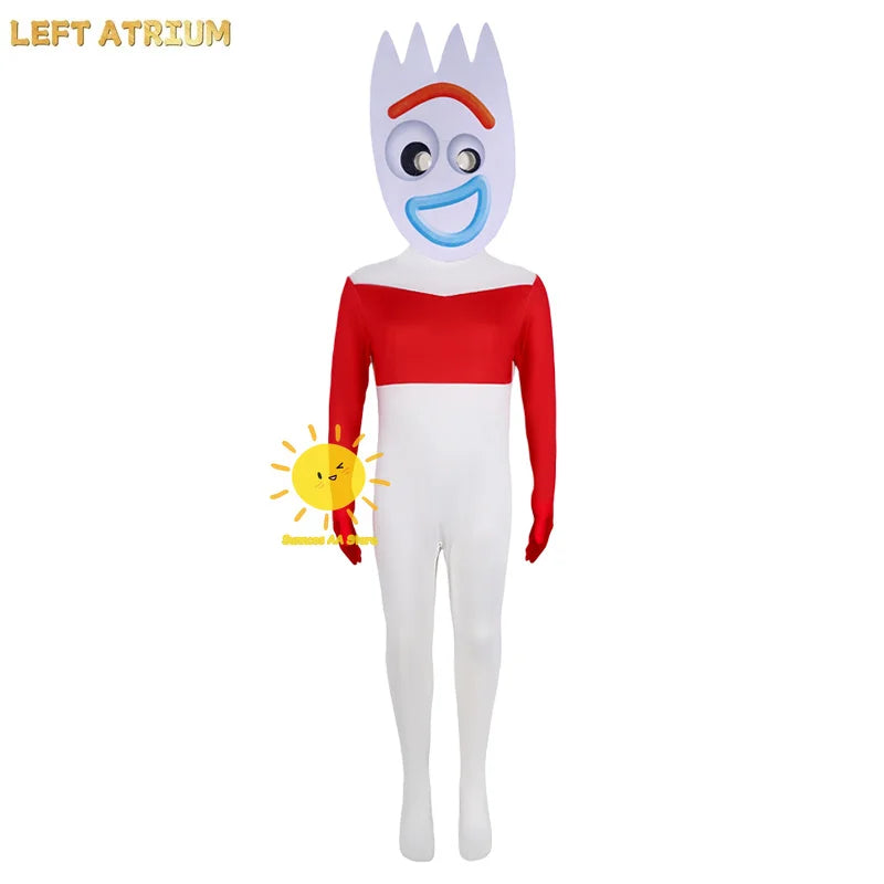 Fork Costume - Red White Jumpsuit Fork Head Mask