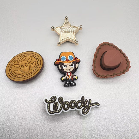 Woody-Accessoire – Set mit 5 Sheriff Star Cowboyhut-Anhängern