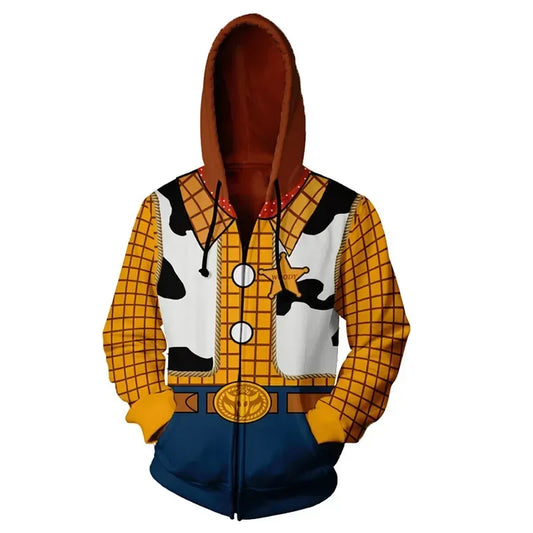 Woody Hoodie – Weste Kuh brauner Futter Cowboygürtel