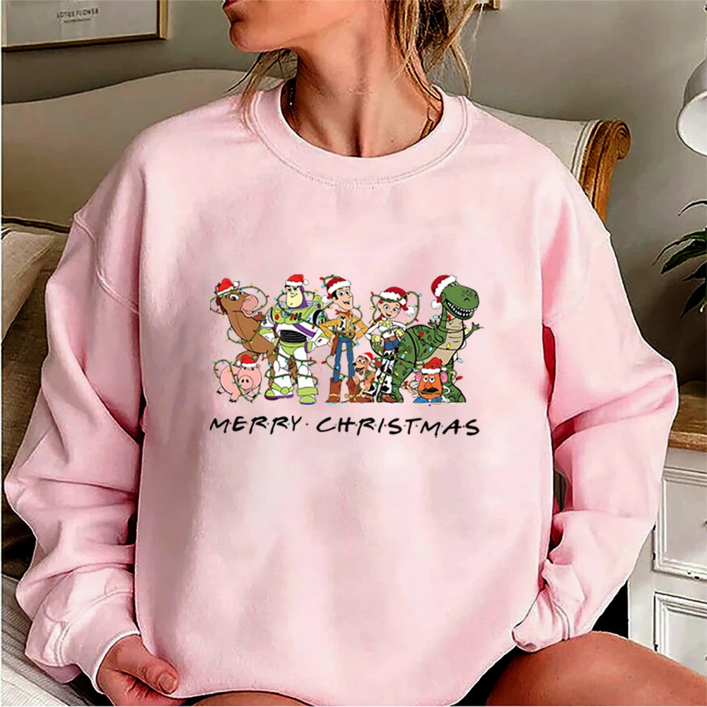 Sweatshirt Toy Story - Groupe Complet Noël, Bonnets Père Noël «Merry Christmas»