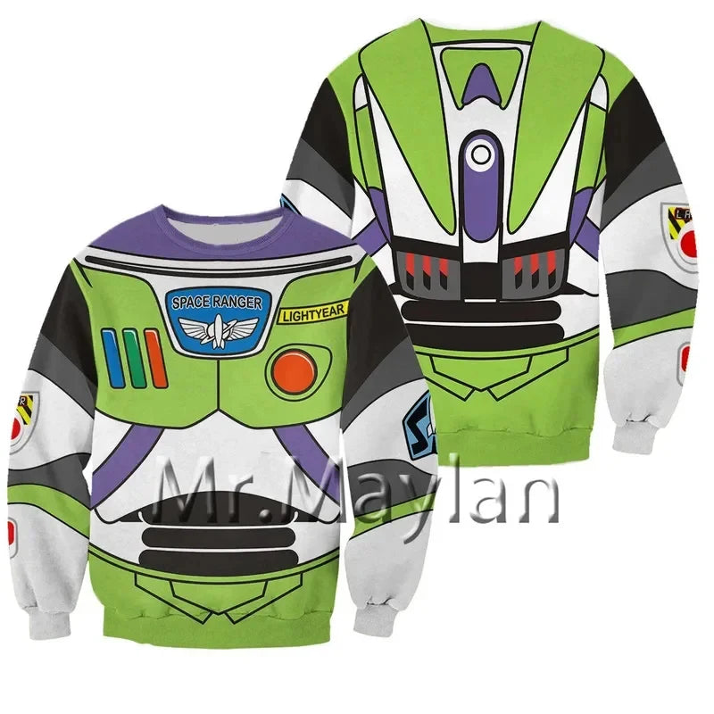 Buzz Lightyear Hoodie – Raumanzug mit Reißverschluss und lila Kapuze