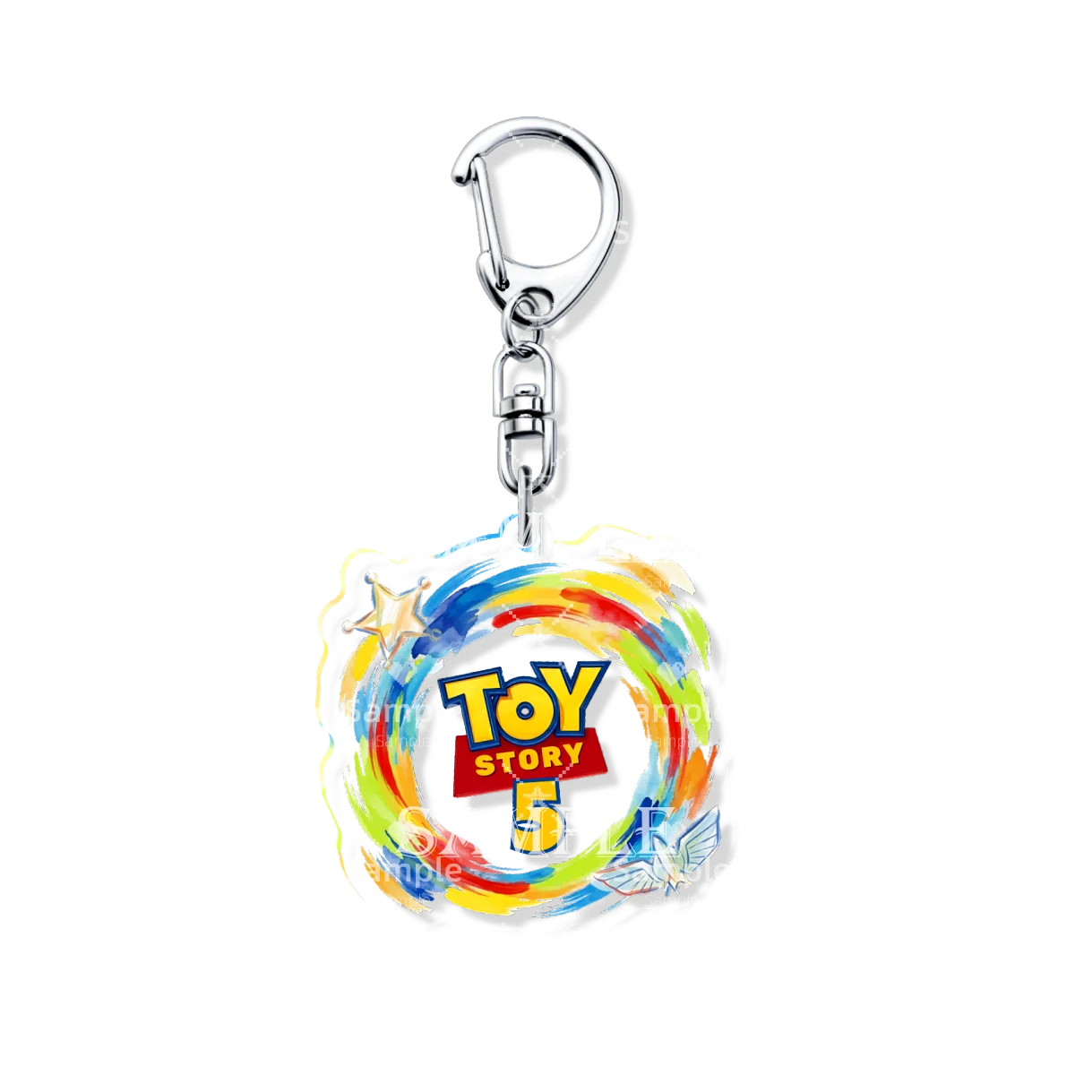 Toy Story 5 Schlüsselanhänger – Rainbow Swirl Star Logo