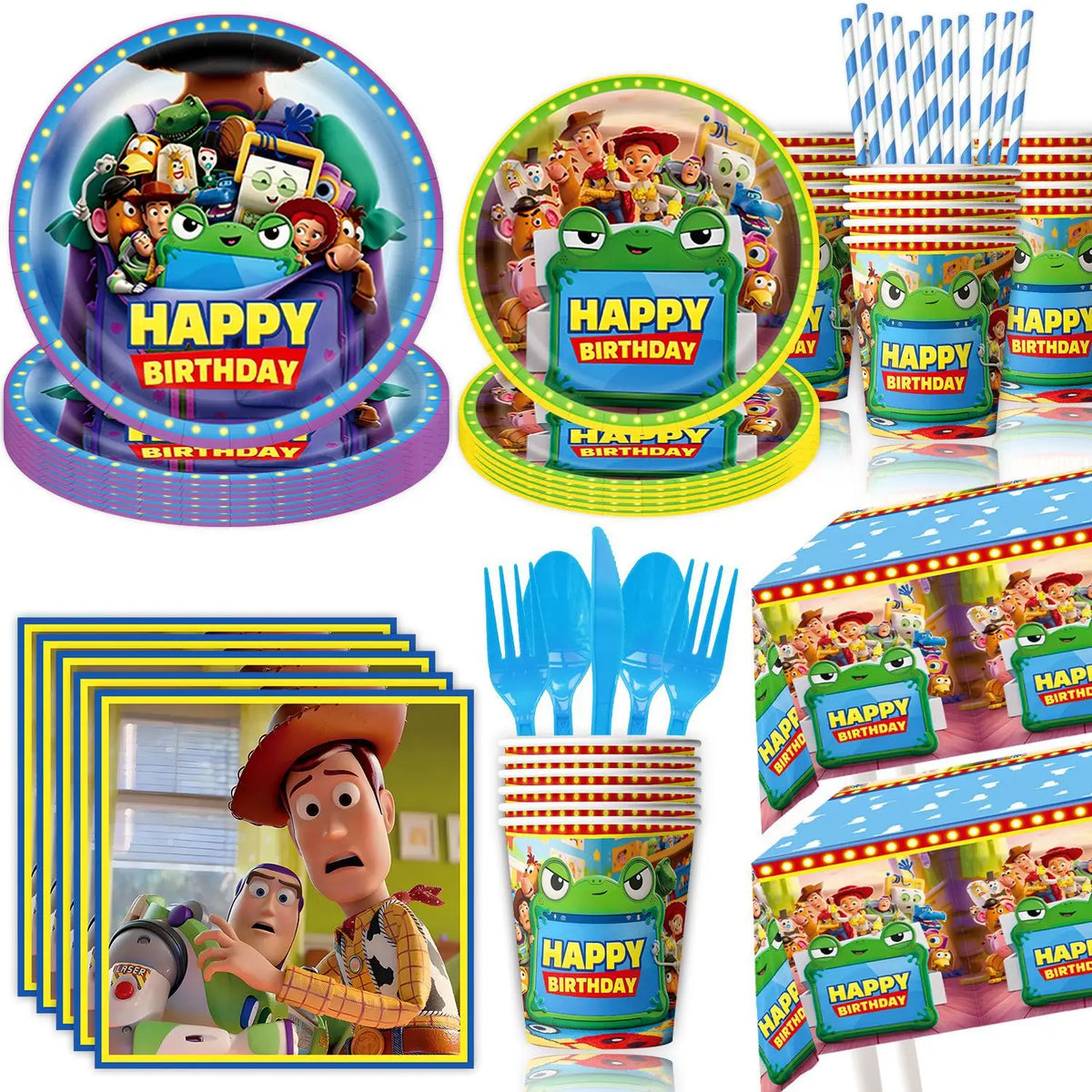 Kit Decoración Cumpleaños Toy Story 5 y Lilypad - Pancarta, Globos, Adornos para Tartas