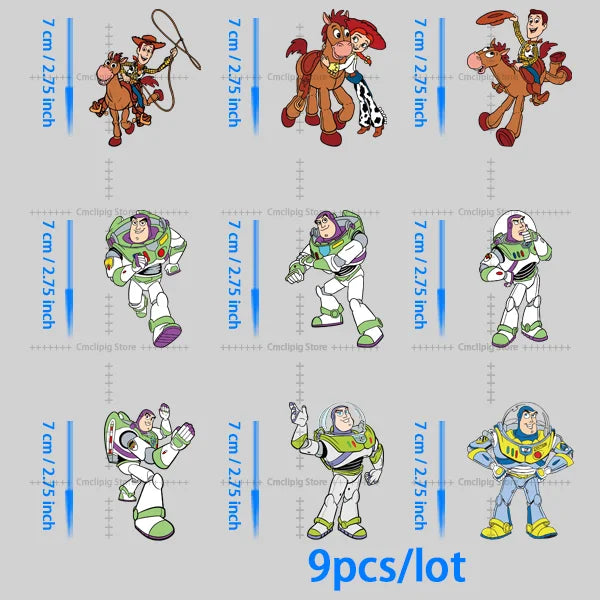 Patch Woody Jessie Buzz l'Éclair - Lot de 9