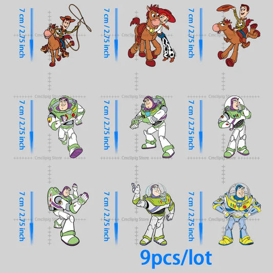 Patch Woody Jessie Buzz l'Éclair - Lot de 9