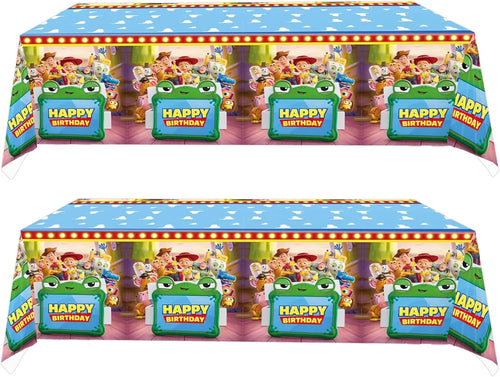 Toy Story tafelkleed - verjaardag, complete groep met leliepad