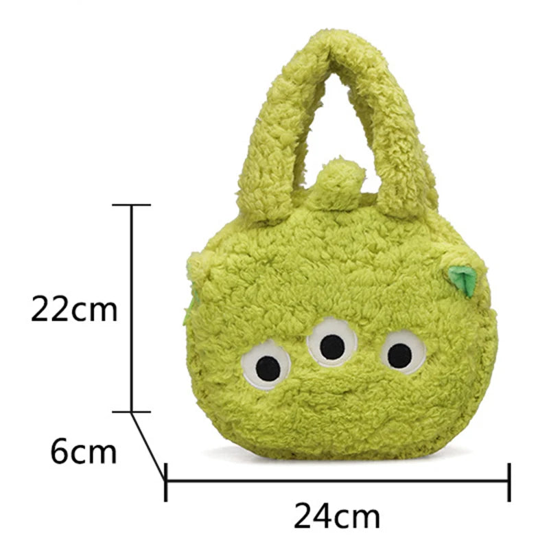 Bolso Alien - Forma Cabeza Peluche Verde