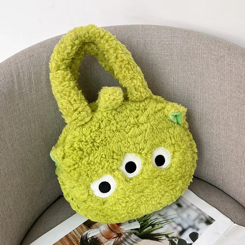 Bolso Alien - Forma Cabeza Peluche Verde