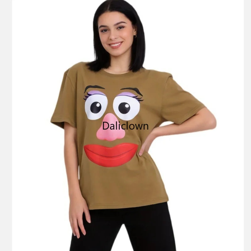 Camiseta Sr. Patata y Sra. Patata - Dúo Caras Marrón Pareja