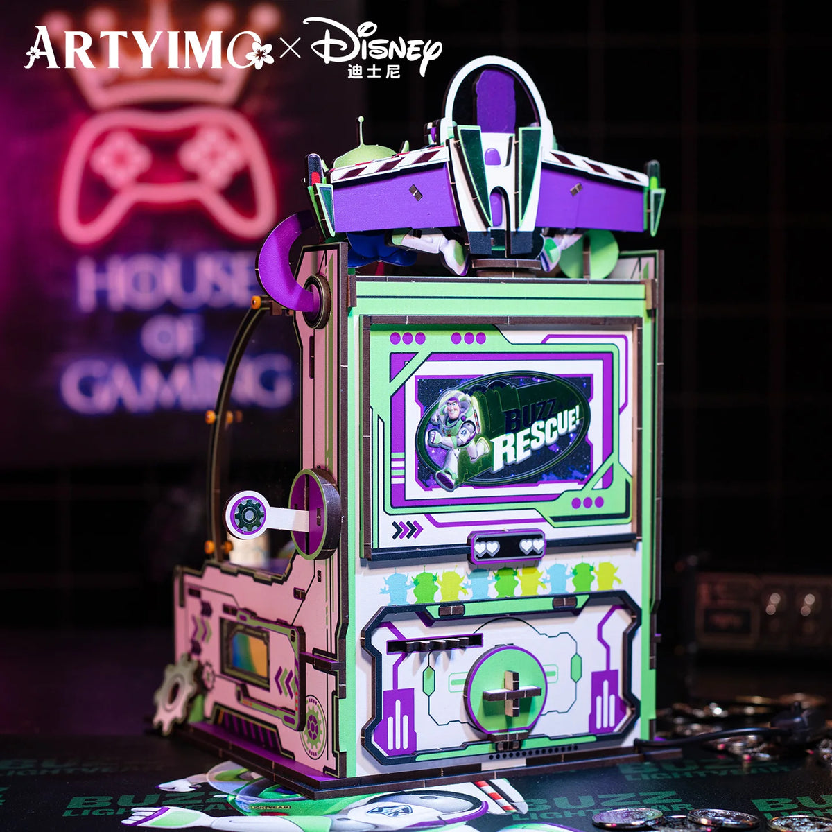 Rompecabezas 3D Metálico Buzz Lightyear - Kit de Ensamblaje Dispensador de Monedas (Coin Pusher)