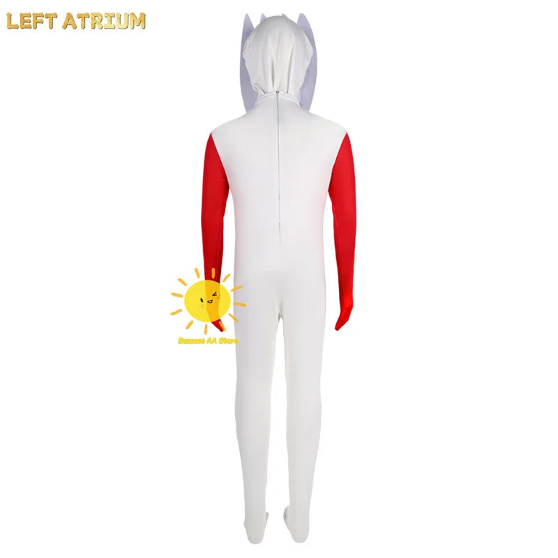 Fork Costume - Red White Jumpsuit Fork Head Mask
