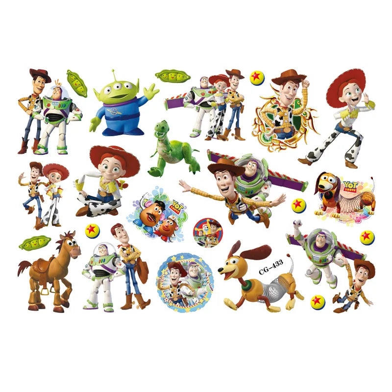 Toy Story Tatoeage - Duo met meerdere personages op het bord Woody Buzz CG-433