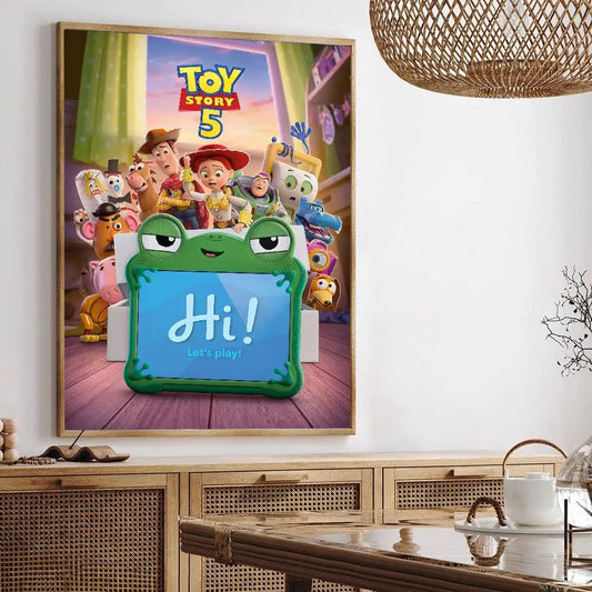 Toy Story 5 Wandaufkleber – Hi Let's Play-Szene