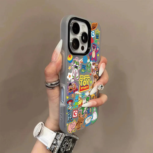 Funda Samsung A Toy Story - Collage Personajes, Mate Gris