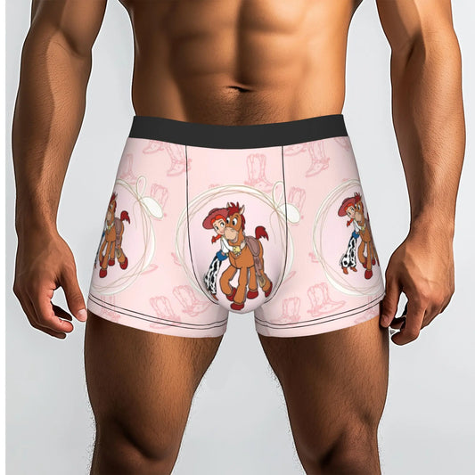 Slip Jessie e Bullseye - Medaglione Ritratto Sfondo Rosa Pallido Motivo Stivali