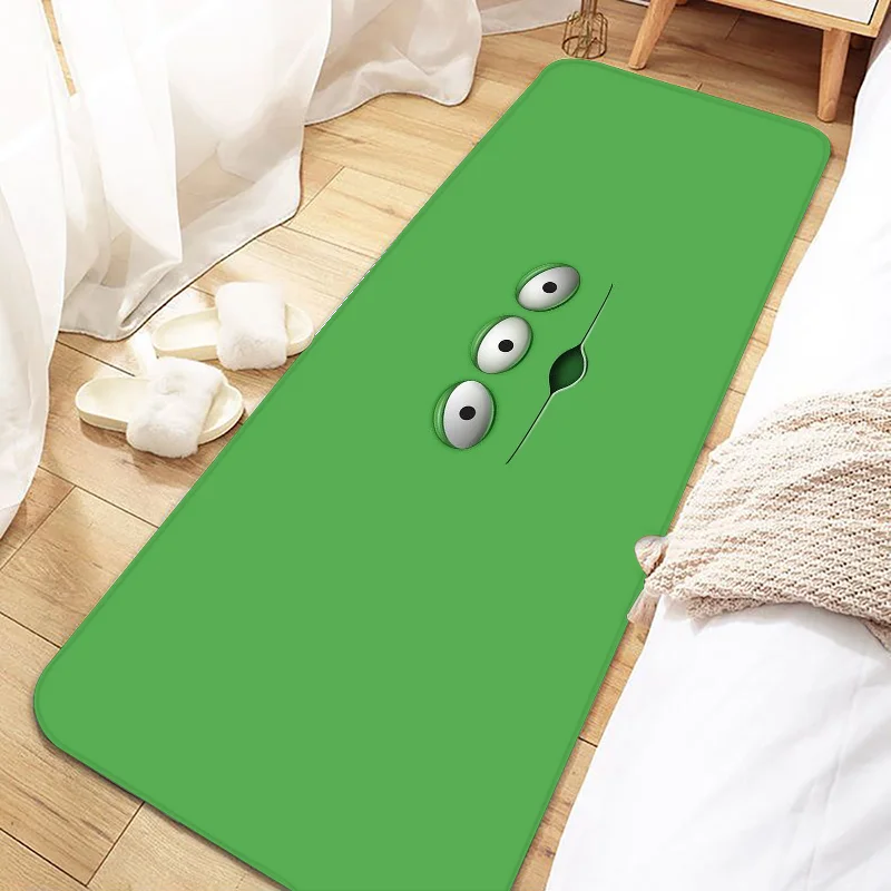 Alfombra Alien - Rostro Minimalista Fondo Verde Pradera