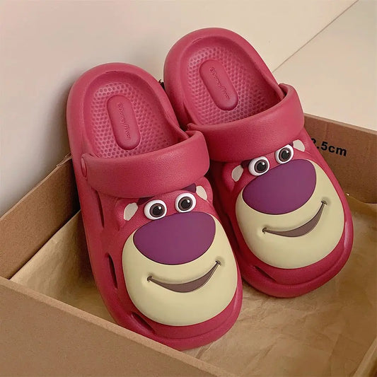 Lotso Sandalen – Damen-Komfort-Slides, Teddybär-Muster