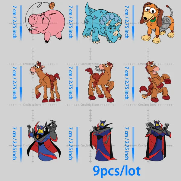 Patch Rex Zigzag Bayonne Pile-Poil Zurg - Lot de 9