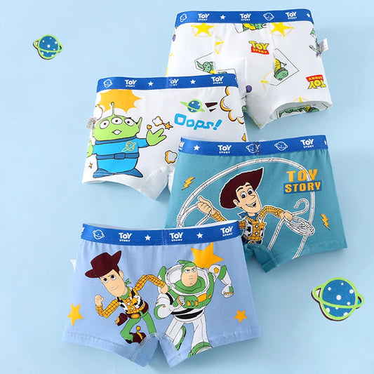 Toy Story Boys' Panties – Set aus 4 (Woody, Buzz, Alien)