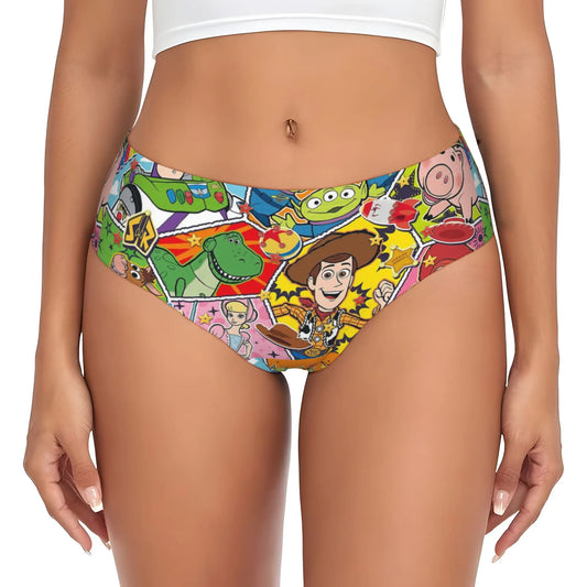 Toy Story Panties – Vollgruppen-Filmstil (Woody, Buzz, Jessie, Rex, Specki, Alien) (Stretch-Stoff)