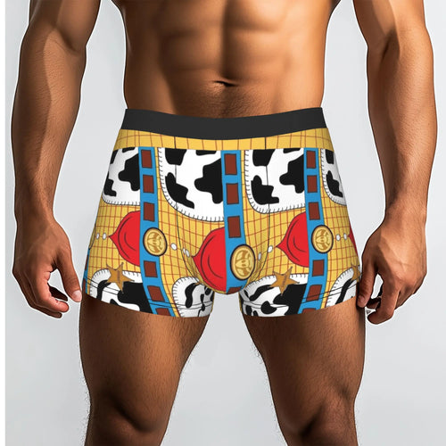Chudy Boxer Shorts - Koszula w kratę z odznaką gwiazdy Frame Cow (rozmiar z bliska)